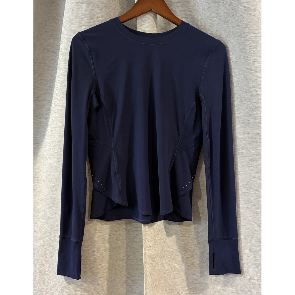 Lululemon High Neck Run and Train Long Sleeve Shirt Blue Activewear